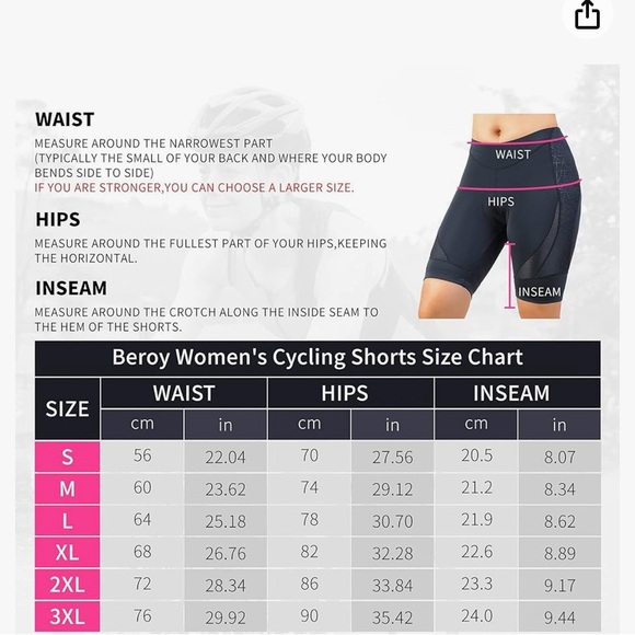 BEROY CYCLING SHORTS PADDED SEAT BLACK AND RETRO STRIPED 2XL ladies like new - Picture 8 of 8